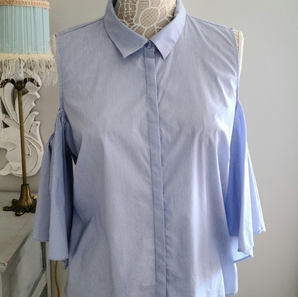 Cold Shoulder Cotton Blouse